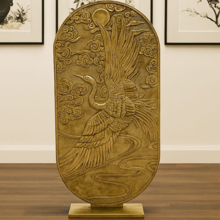Golden Crane Wall Art – Luxury Artistic Wall Decor