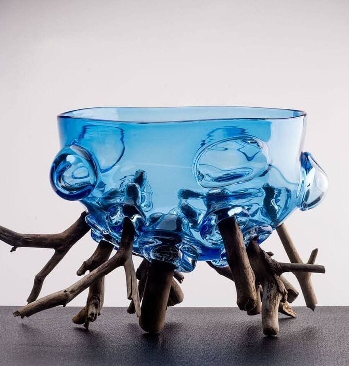 Aqua Drift Glass Bowl – Artistic Luxury Table Decor