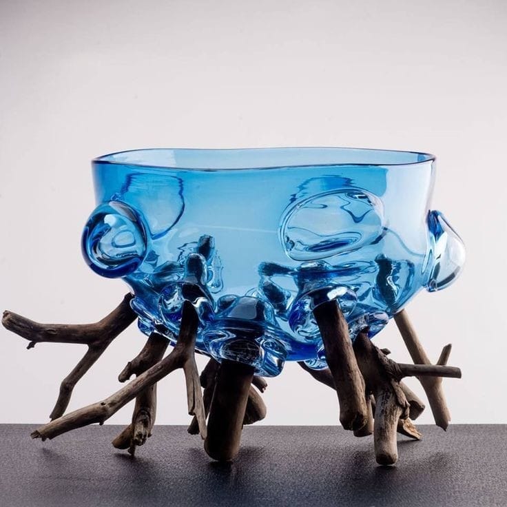 Aqua Drift Glass Bowl – Artistic Luxury Table Decor