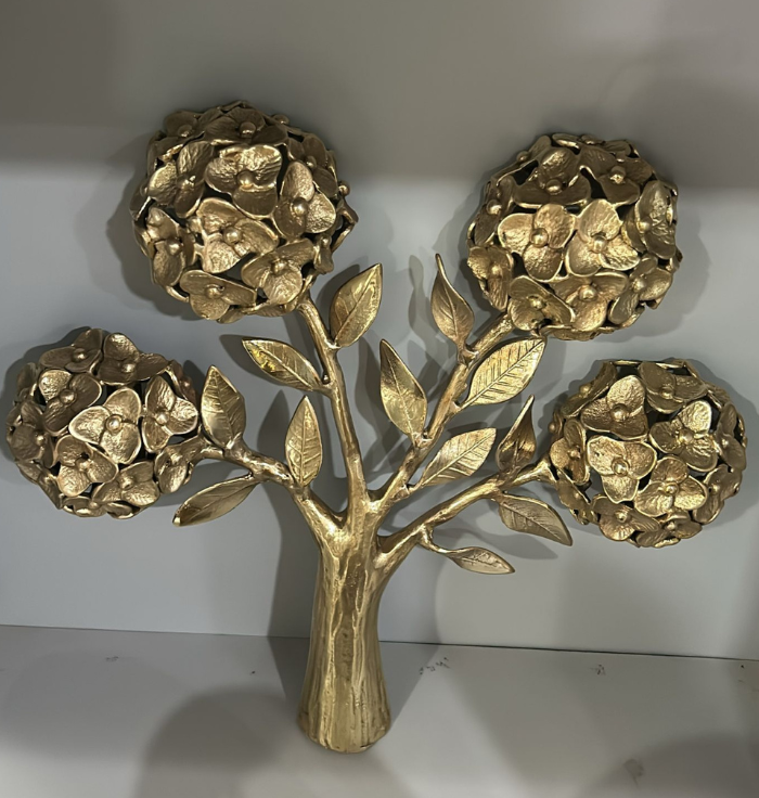 Golden Blossom Tree Sculpture – Luxury Floral Decor Accent
