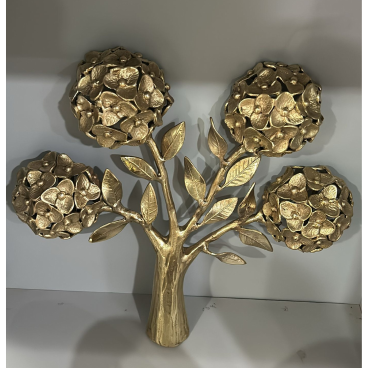 Golden Blossom Tree Sculpture – Luxury Floral Decor Accent