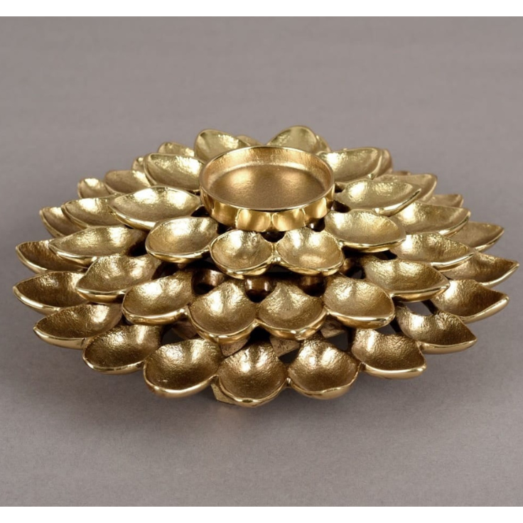 Sahasrara Lotus Candle Holder – Luxury Tiered Brass Votive Stand