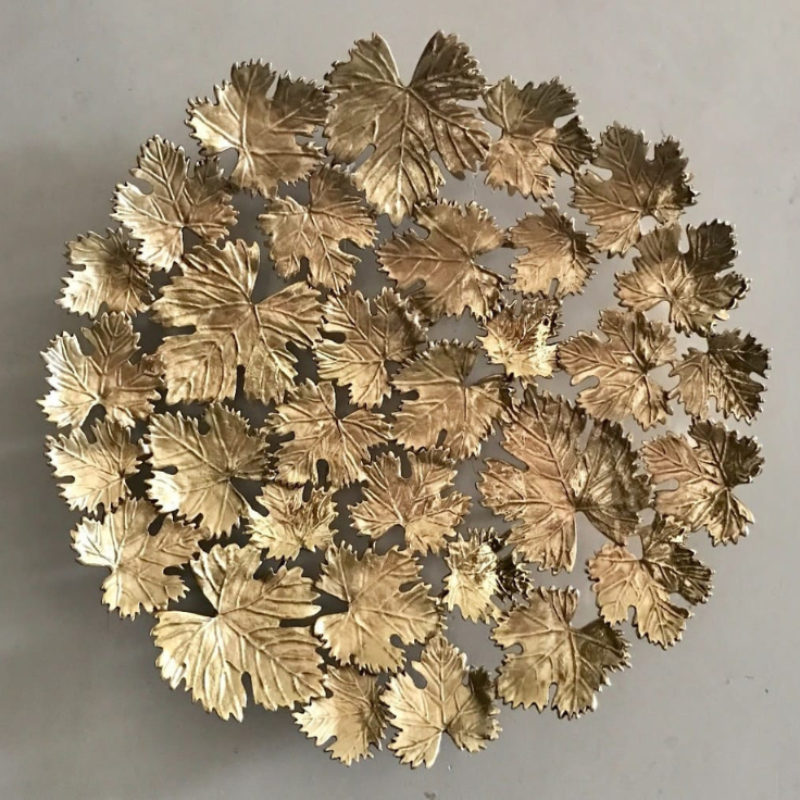 Golden Vineyard Wall Art – Luxury Metal Leaf Wall Decor