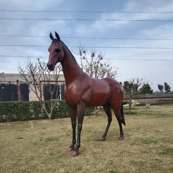 Noble Equine Life-Size Sculpture – Luxury Bronze Stallion Garden Art