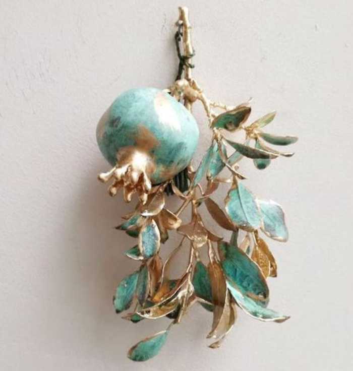 Verdant Pomegranate Wall Accent – Luxury Botanical Wall Decor