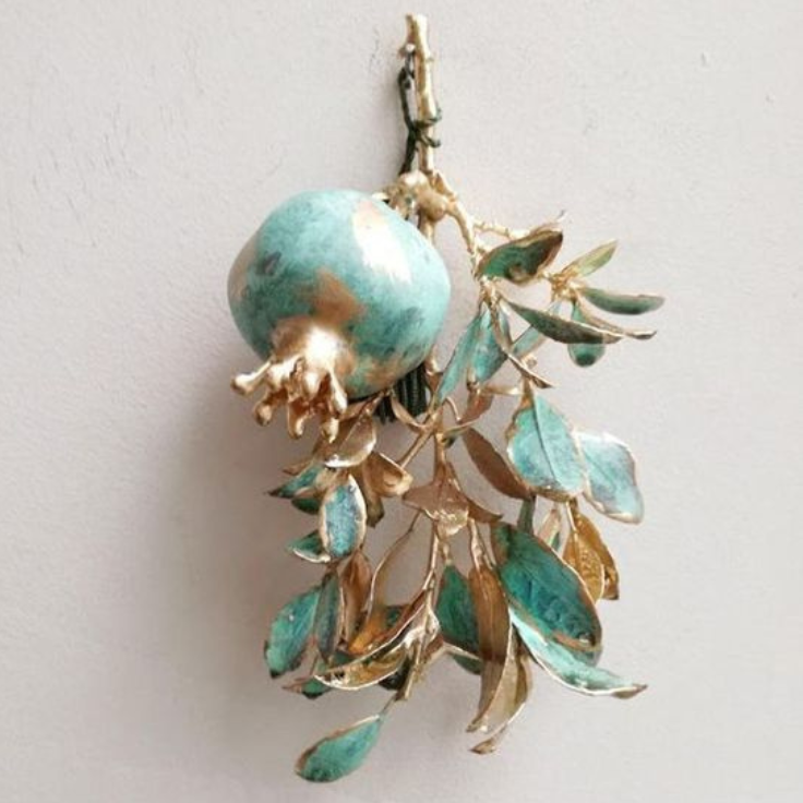Verdant Pomegranate Wall Accent – Luxury Botanical Wall Decor