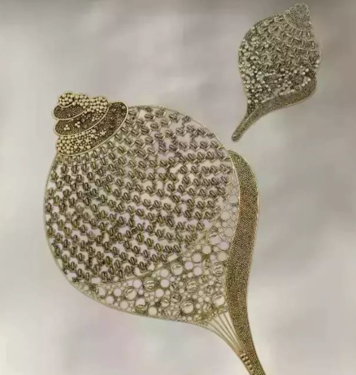 Sacred Shankha & Chakra Intricate Wall Art Set – Luxury Filigree Metal Decor