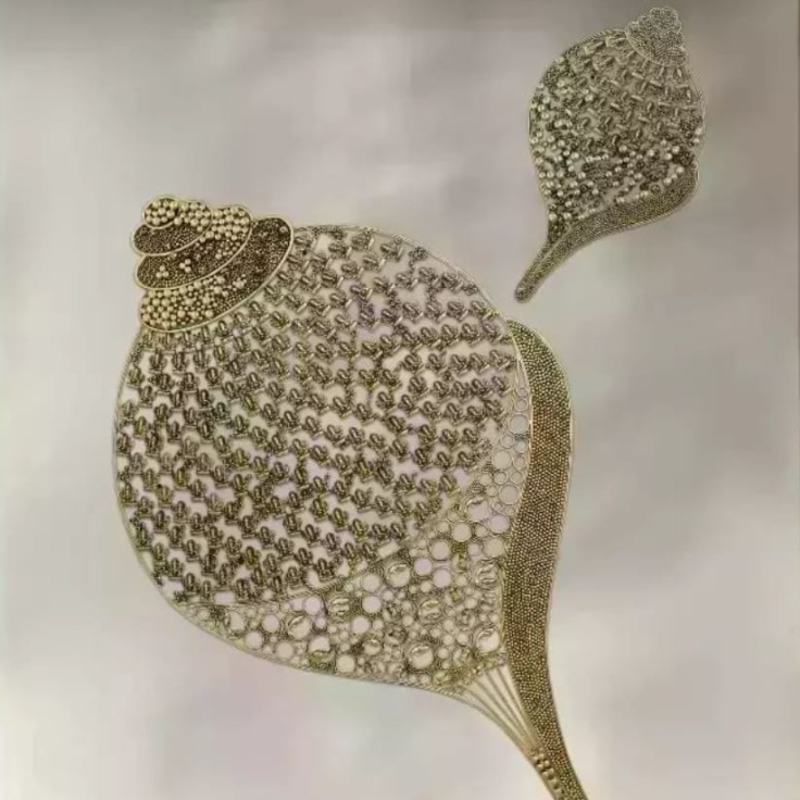 Sacred Shankha & Chakra Intricate Wall Art Set – Luxury Filigree Metal Decor